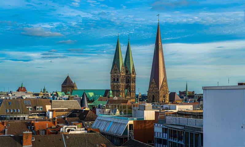 Above the rooftops of Bremen - Looking down toward the Schnoor