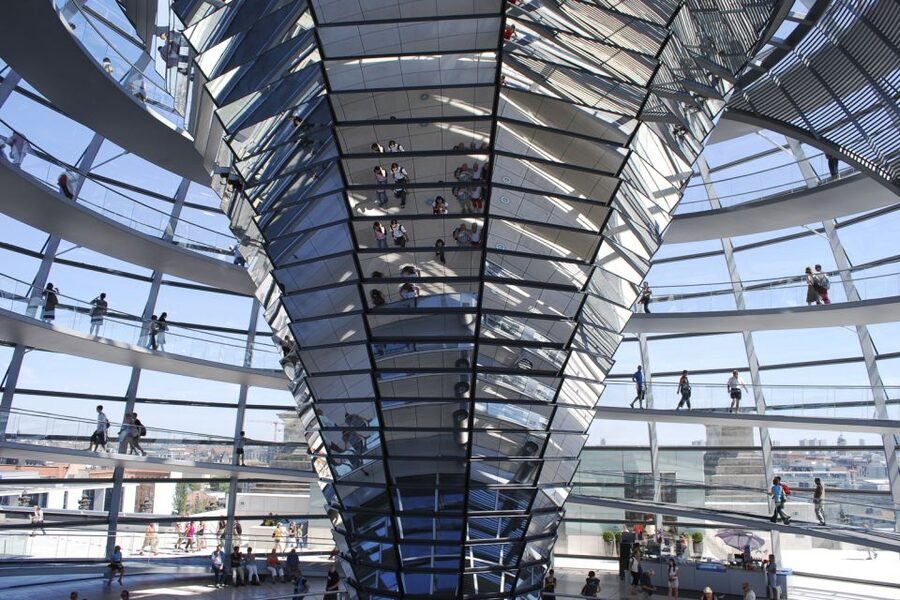 Berlin: Private Reichstag and Glass Dome Tour - Walking up into the famous glass dome