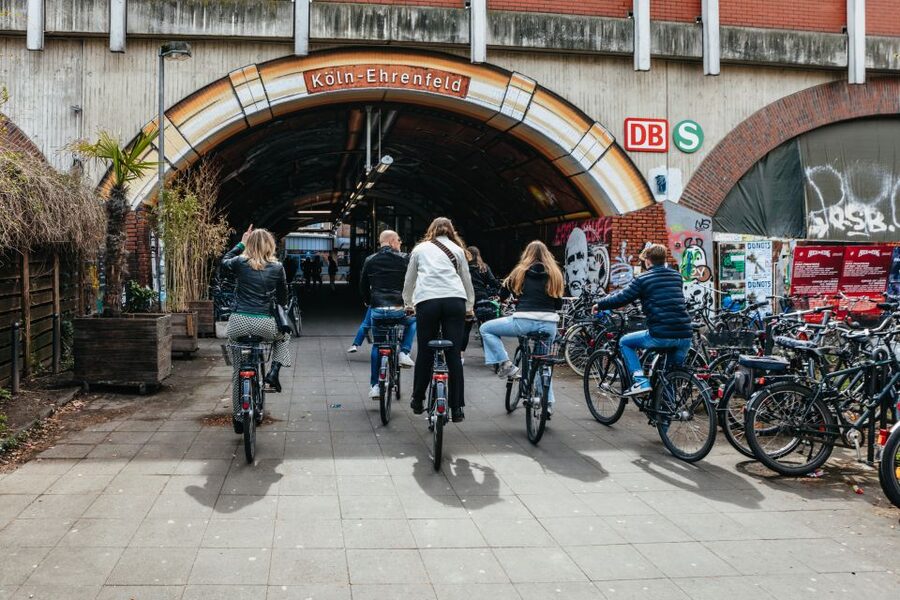 Cologne: Ehrenfeld Street Art Bike Tour - The 20-minute café break keeps the ride human