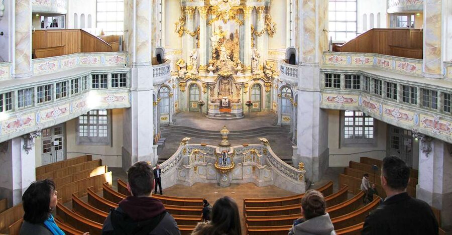 Dresden: Church of Our Lady Guided Tour of Gallery - Seeing the restored Baroque interior