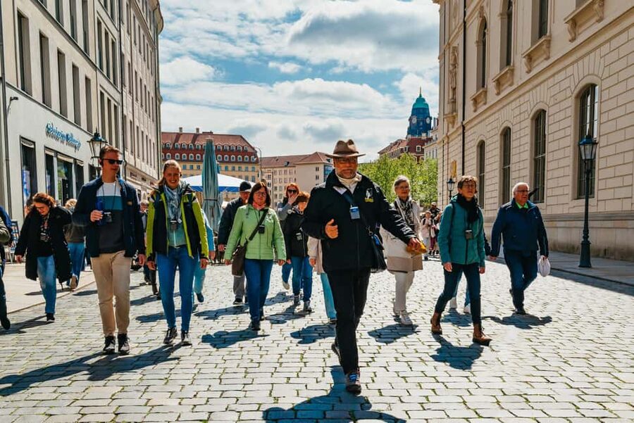Dresden: Guided City Walk with a Cup of Coffee - Taschenbergpalais, Augustus Bridge, and the modern city