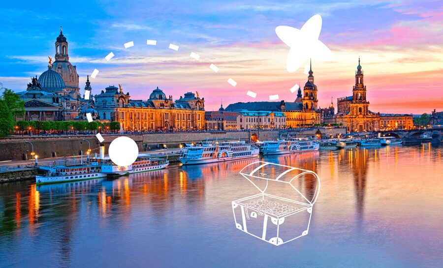 Dresden Sightseeing Treasure Hunt - Following the Golden Compass through the old center