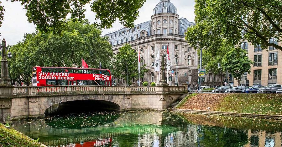 Düsseldorf: 24-Hour Hop-On Hop-Off Ticket - Rhine Tower and MedienHafen: two very different city views