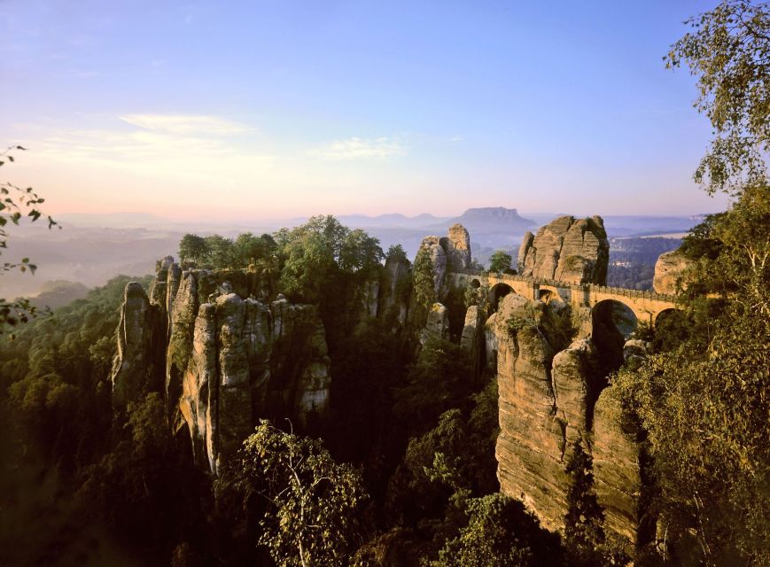 From Dresden: Saxon Switzerland & Pillnitz Castle - Bastei and the sandstone rock formations