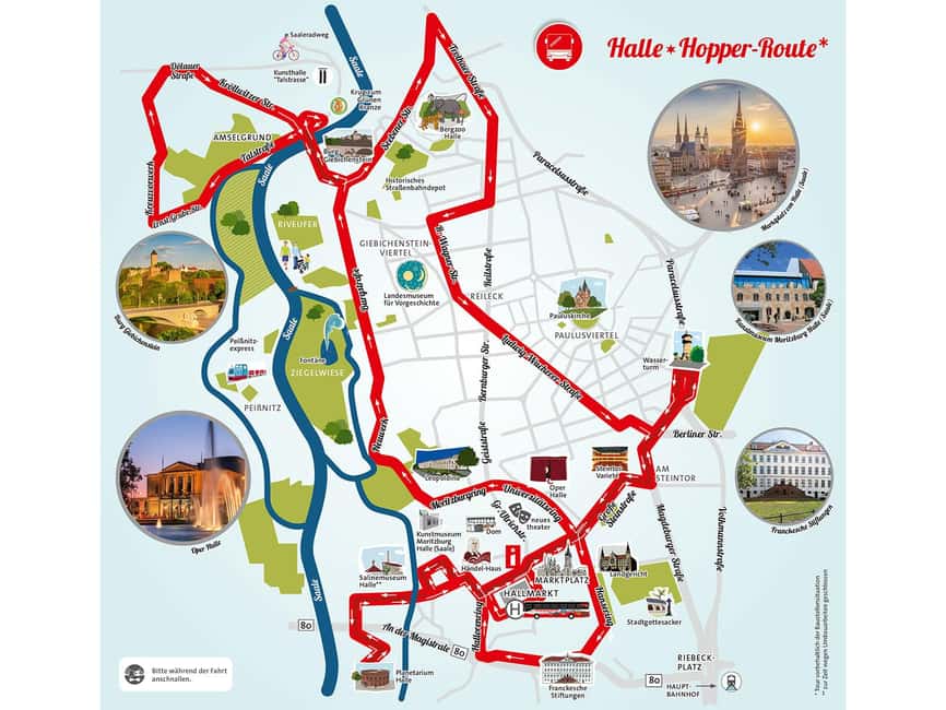 Halle (Saale) : Die Stadtrundfahrt mit dem Halle-Hopper - Museums, courts, and local institutions