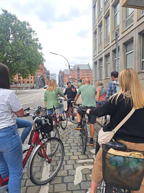 Hamburg: City Tour by Bike with Elbphilharmonie - Speicherstadt, brick warehouses above the Fleete