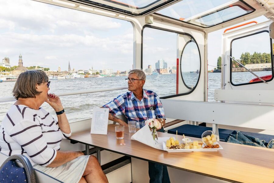 Hamburg: Harbor Cruise with Wine and Cheese - A sunset cruise through Hamburg’s working harbor