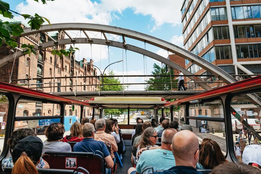 Hamburg: Hop-On Hop-Off Bus with Alster or Harbor Cruise - St. Michael’s Church and the Reeperbahn