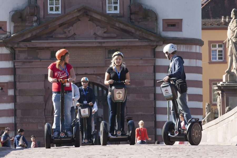 Heidelberg & Neckar Valley: Segway Tour - 360 Degrees - Getting comfortable on the Segway at Neckarmünzplatz