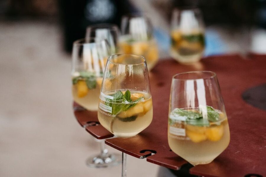 Hot tub and Relaxation - The drink adds more than decoration