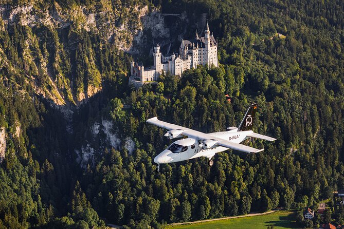 Sightseeing flight Zugspitze Neuschwanstein Castle Alps Munich Augsburg - Returning over Murnauer Moos and the Five Lakes Region